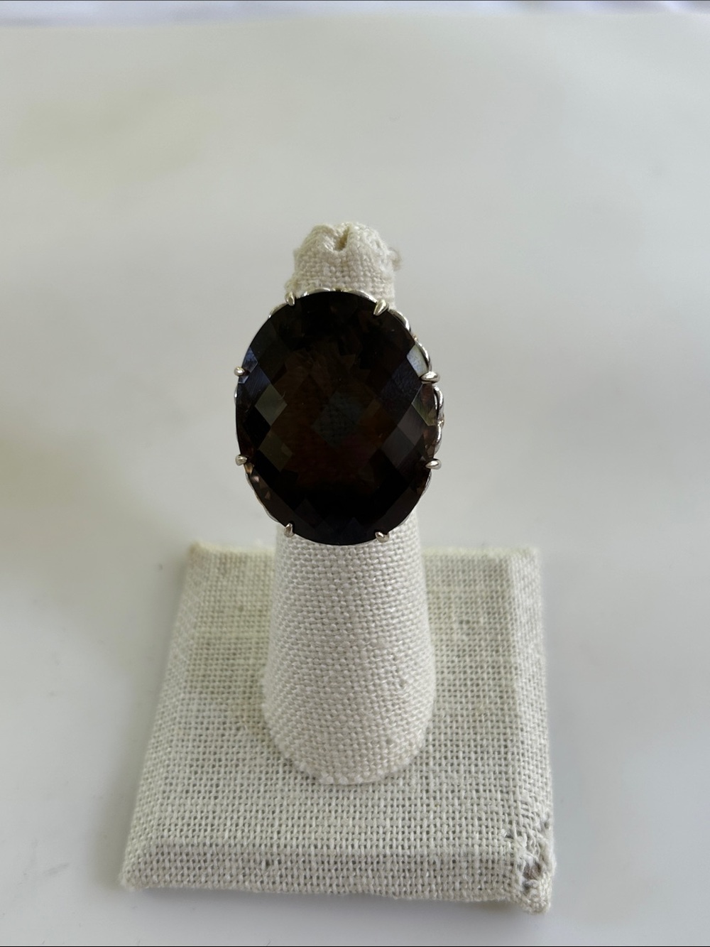 Gems en Vogue Michael Valitutti Sterling Silver Smoky Quartz Statement Ring